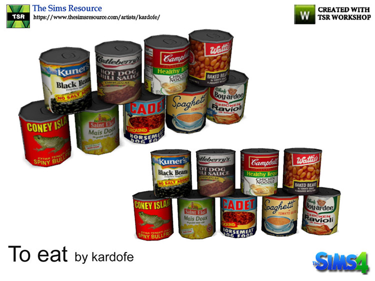 Canned Food Stuff / Sims 4 CC