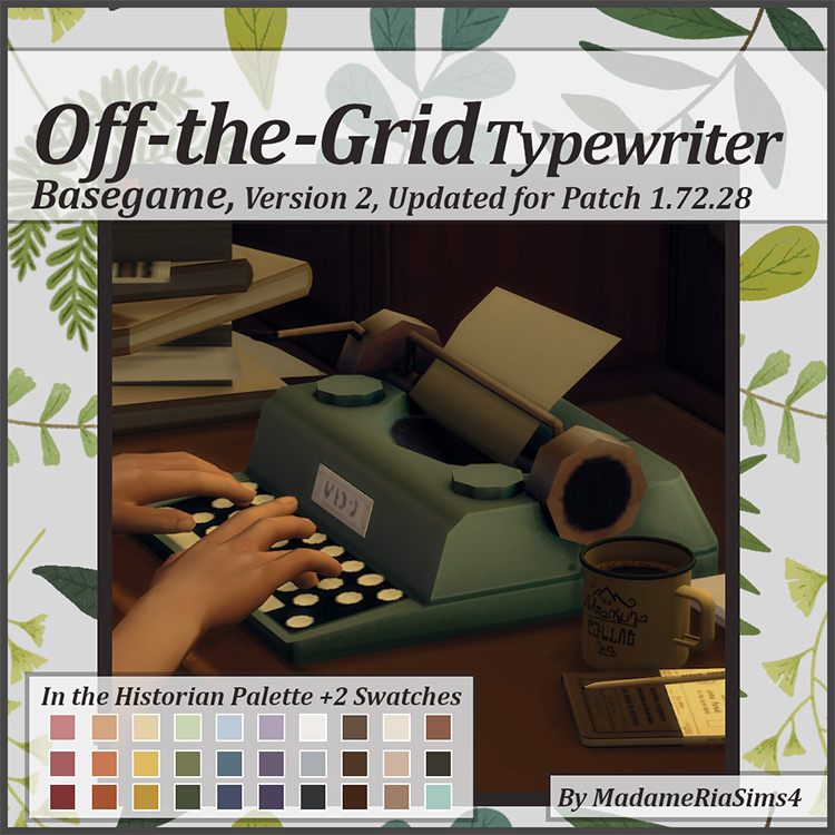 Off-the-Grid Typewriter / Sims 4 CC