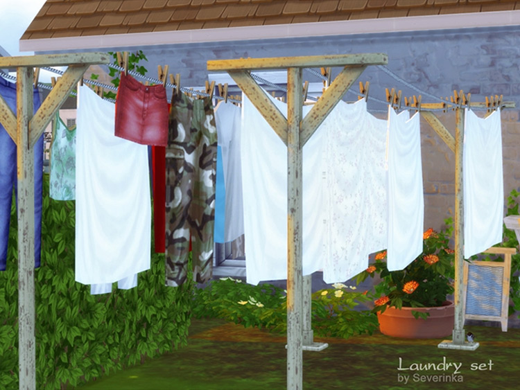 Custom Laundry CC Set for The Sims 4