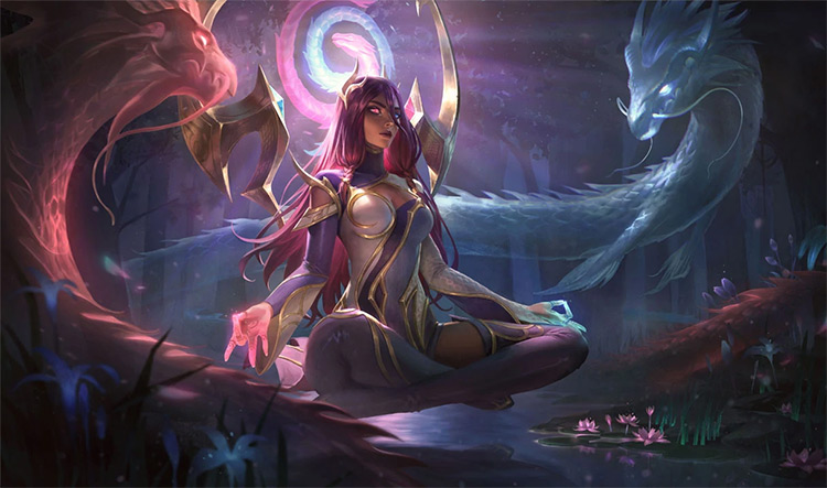 Tranquility Dragon Karma Skin Splash Image from League of Legends