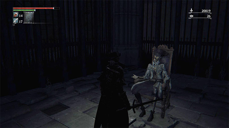 The corpse that holds the Upper Cathedral Ward Key / Bloodborne