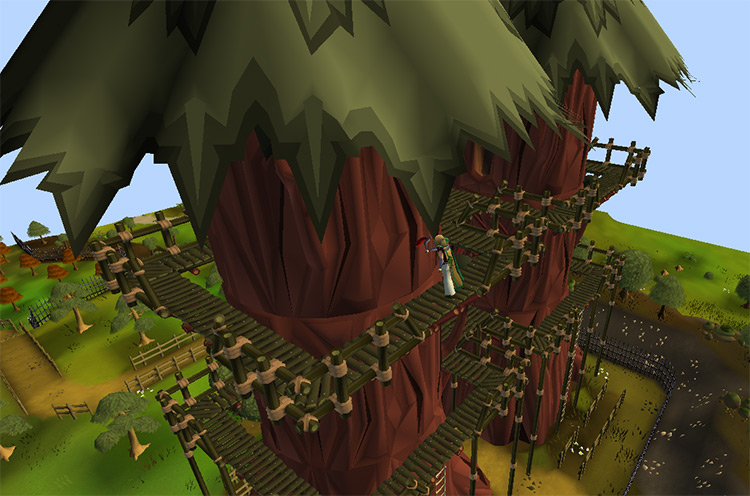 Cutting down the giant Redwood / OSRS