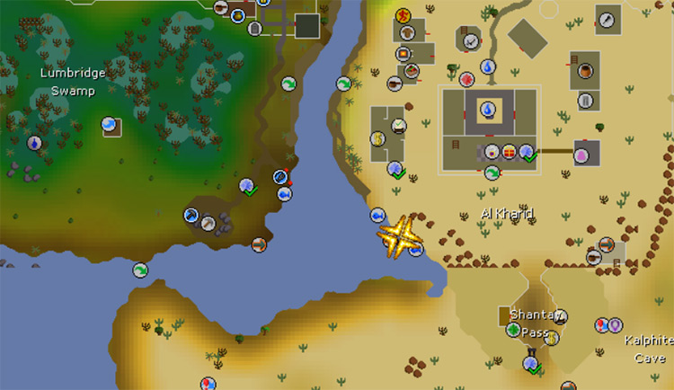 The Boat’s Location in Al-Kharid (Map) / OSRS