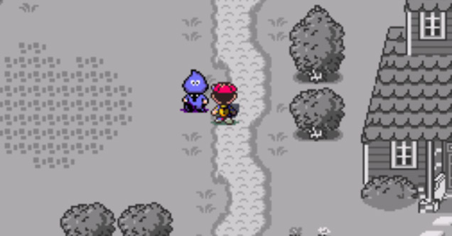 A Cultist enemy in Happy Happy Village / Earthbound