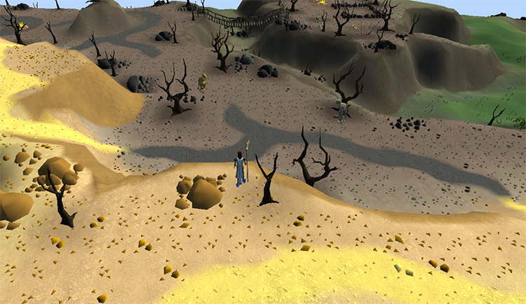 Overlooking the trolls at Quidamortem / OSRS