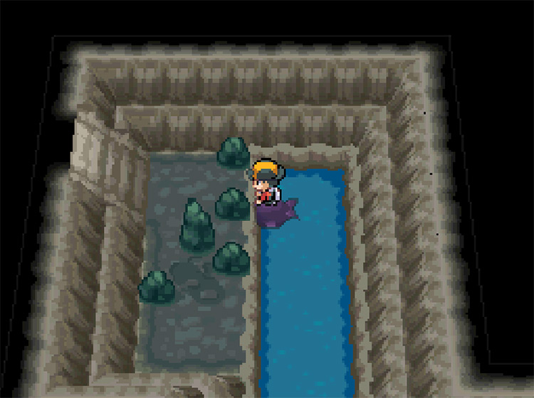 After using Surf, you should see stairs going up / Pokemon HGSS