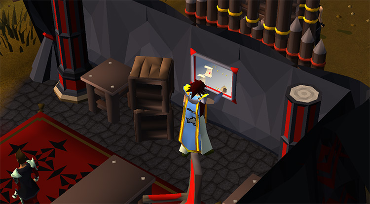 Looking at the information board / Old School RuneScape