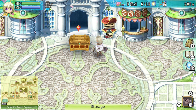 Lest looking at the Storage Box in Selphia: Town Square / Rune Factory 4