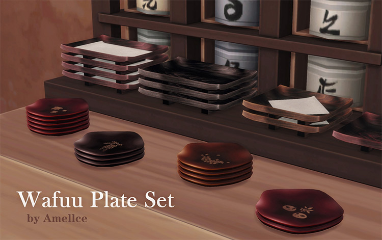 Wafuu Plate Set / Sims 4 CC