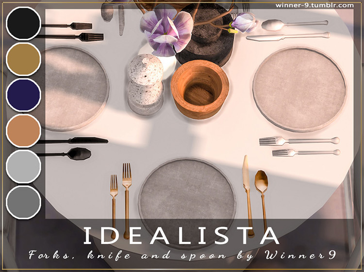 Idealista Forks, Knife, and Spoon / Sims 4 CC