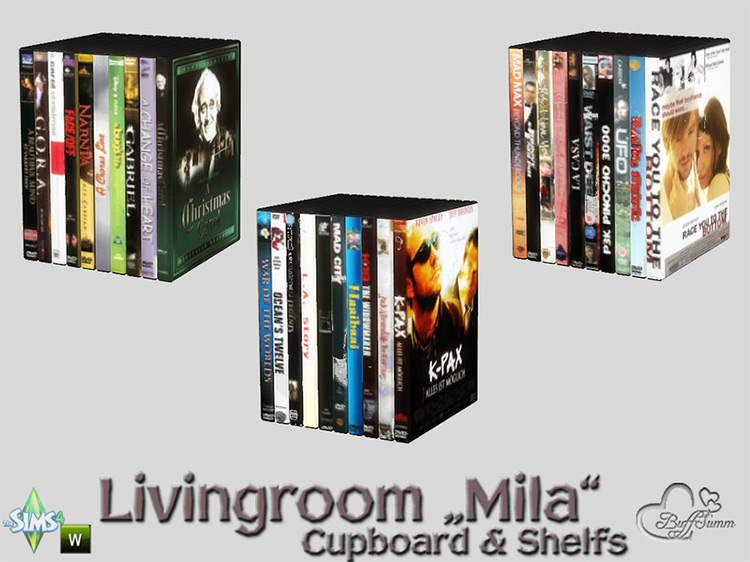 Mila Living DVD Stack / Sims 4 CC