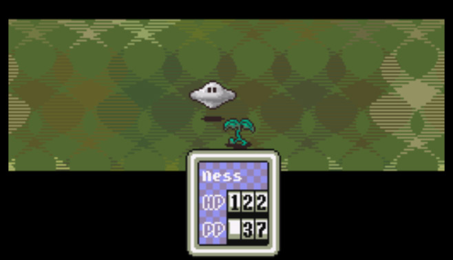 L’il UFO enemy in Peaceful Rest Valley / Earthbound