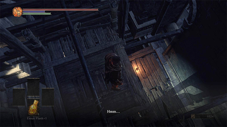 The hidden platform in the elevator shaft / Dark Souls III