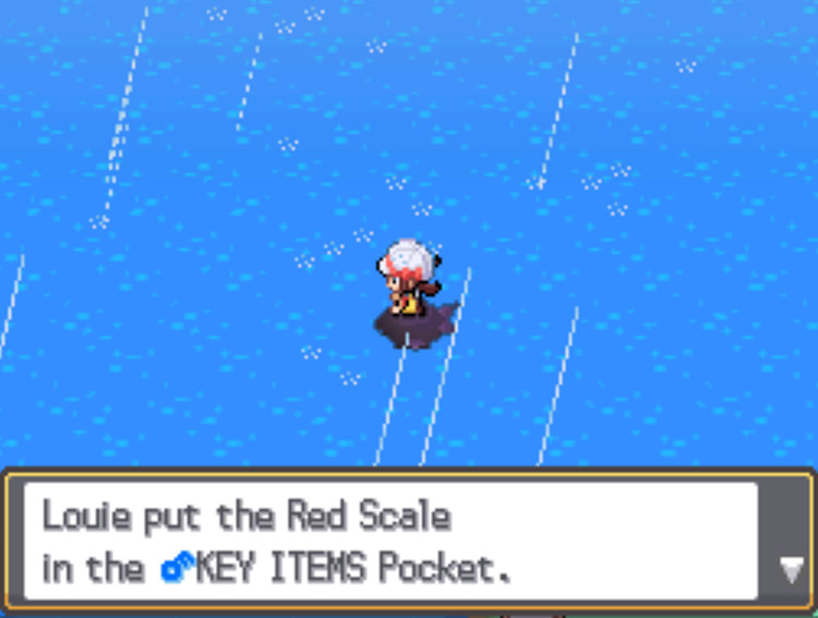 Picking up the Red Scale after the battle / Pokémon HG/SS