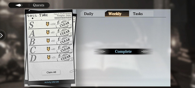 Weekly Quests (Completed) / Soul Tide