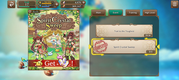 Event Quests (Spirit Crystal Sweep) / Echoes of Mana