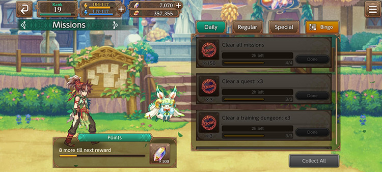 Daily Missions (All Cleared) / Echoes of Mana