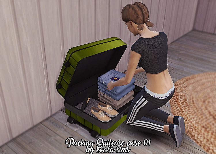 Packing Suitcase / Sims 4 Pose Pack