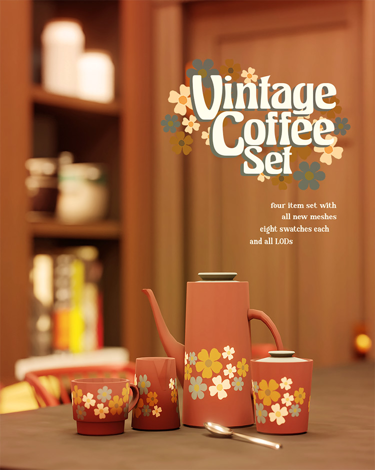 Vintage Coffee Set / Sims 4 CC