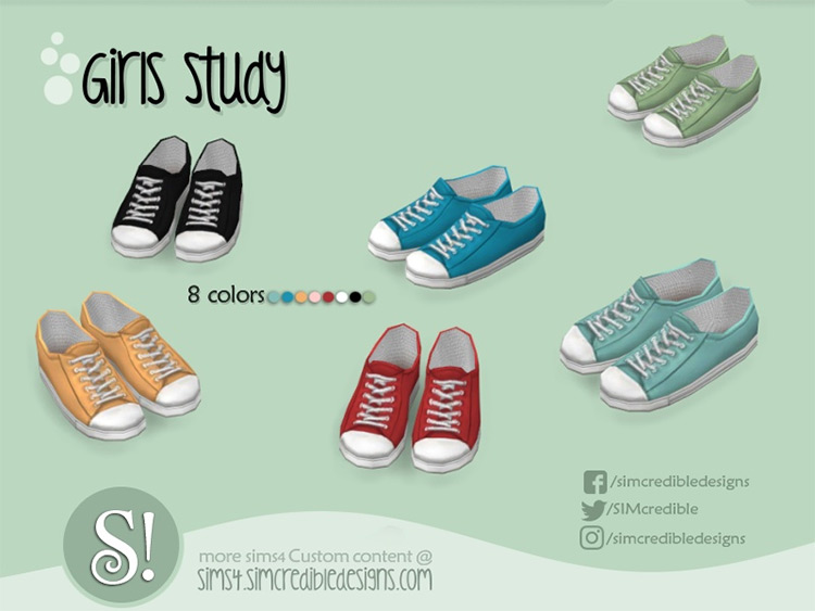 Girls Studio (Sneakers *Décor*) by SIMcredible! for Sims 4