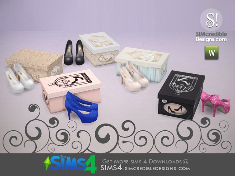 Glory Shoes and Box *Décor* by SIMcredible! Sims 4 CC