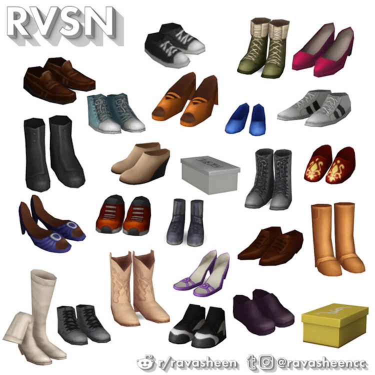 Sole Mates Shoe Clutter by Ravasheen for Sims 4