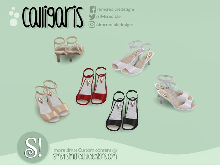 Calligaris Sandals by SIMcredible! for Sims 4