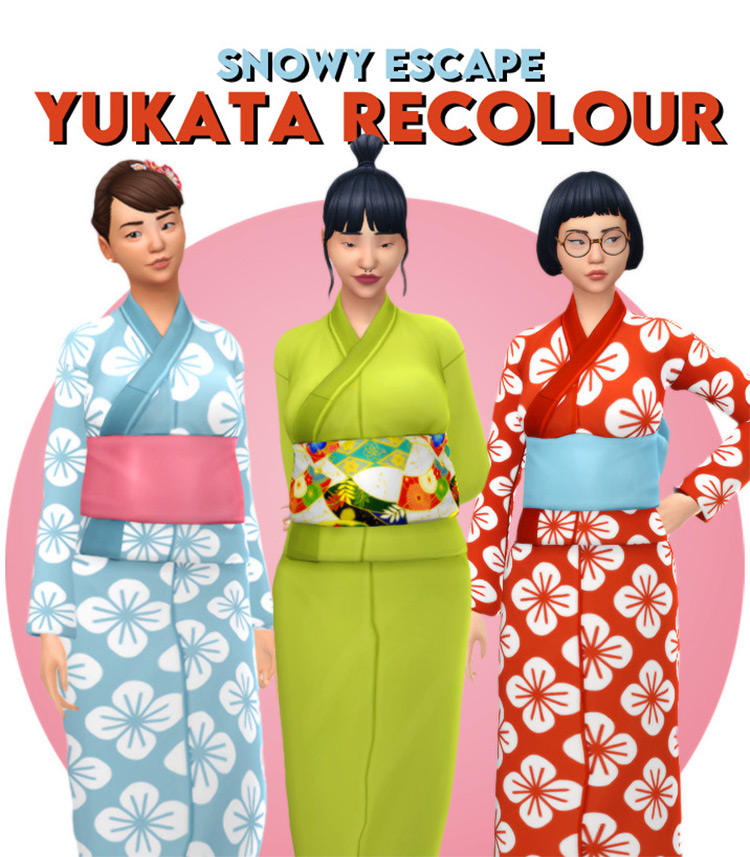 Female Snowy Escape Yakuta Recolors / Sims 4 CC