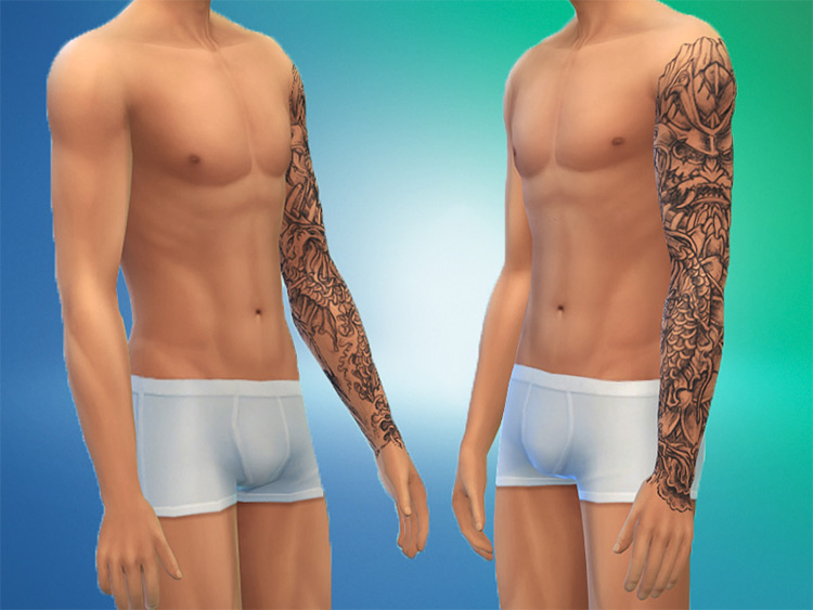 Samurai Tattoo Sleeve / Sims 4 CC