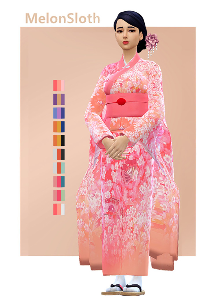Furisode Dress / Sims 4 CC