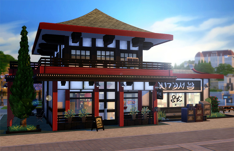 Little Fish Sushi Restaurant + Japan Clutter Style / Sims 4 Lot