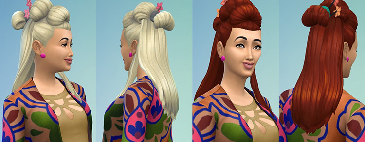 Japanese Bun Hair / Sims 4 CC