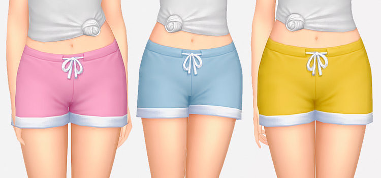Colorful Maxis Match Girls Shorts (TS4 CC)