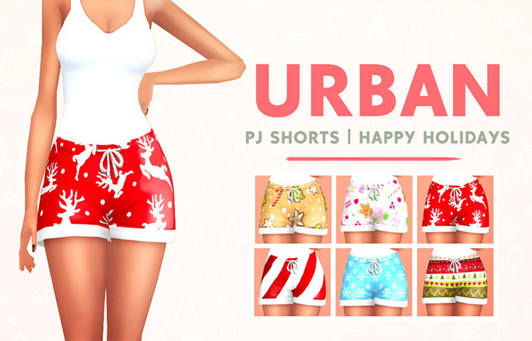 Holiday PJ Shorts / Sims 4 CC