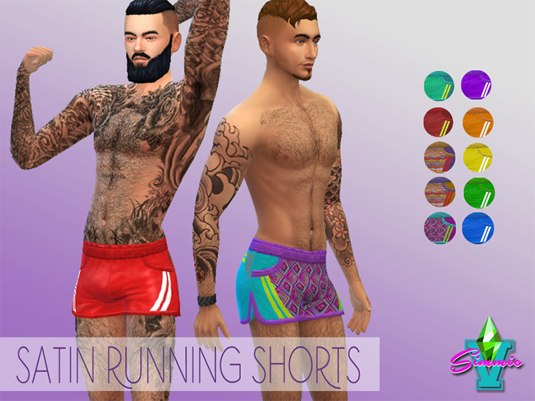 Satin Running Shorts / Sims 4 CC