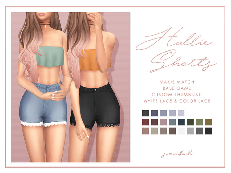 Hallie Shorts / Sims 4 CC