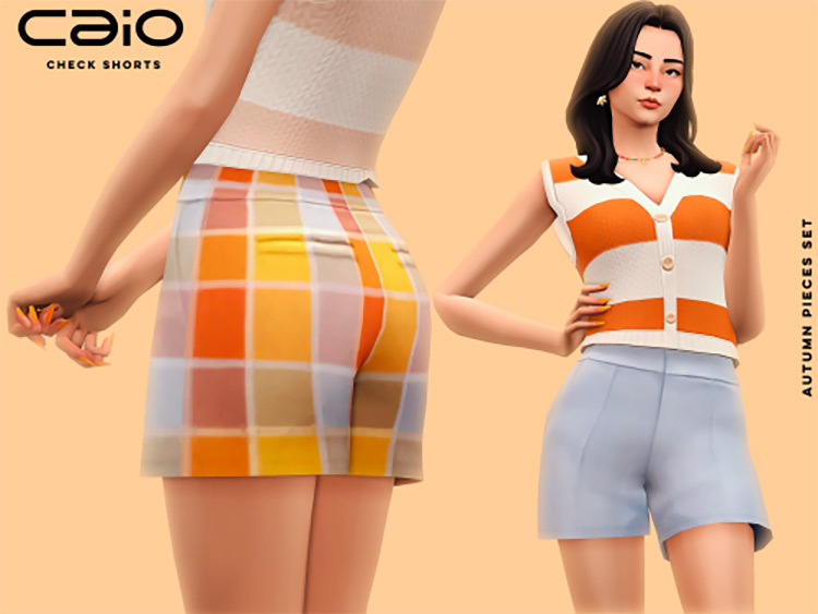 Caio Check Shorts / Sims 4 CC