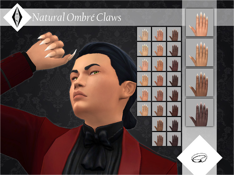 Natural Ombre Claws / Sims 4 CC