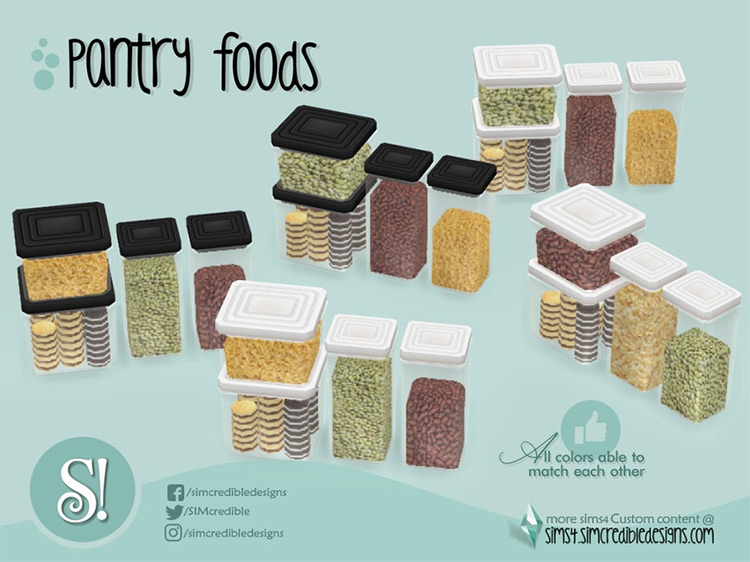 Naturalis Pantry Jars 4 by SIMcredible! Sims 4 CC