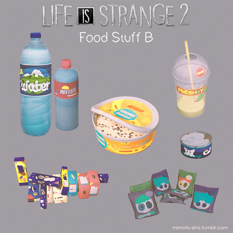 Life is Strange 2 Food Set B by mimoto-sims TS4 CC
