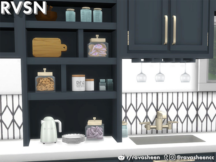Simmer Down Kitchen Clutter Set by Ravasheen Sims 4 CC