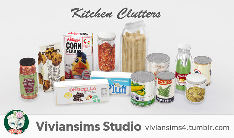 Kitchen Clutters by Viviansims Studio TS4 CC