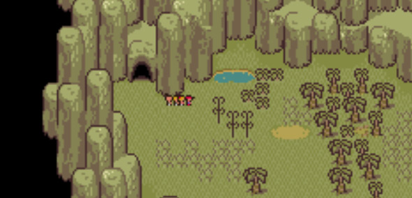 The entrance to Fire Spring in Lost Underworld / Earthbound