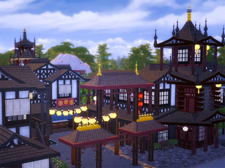 Asian Lake Village / Sims 4 Lot