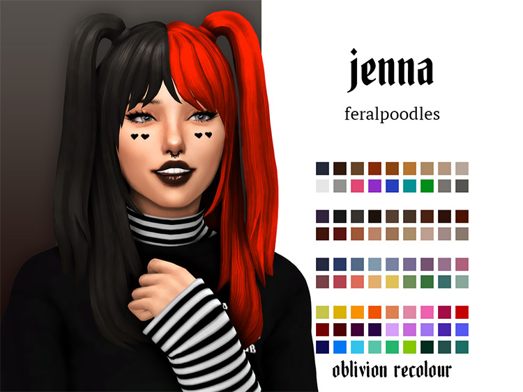 Jenna Hair Recolor / Sims 4 CC