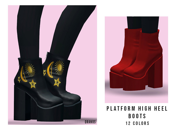 Platform High Heel Boots / Sims 4 CC