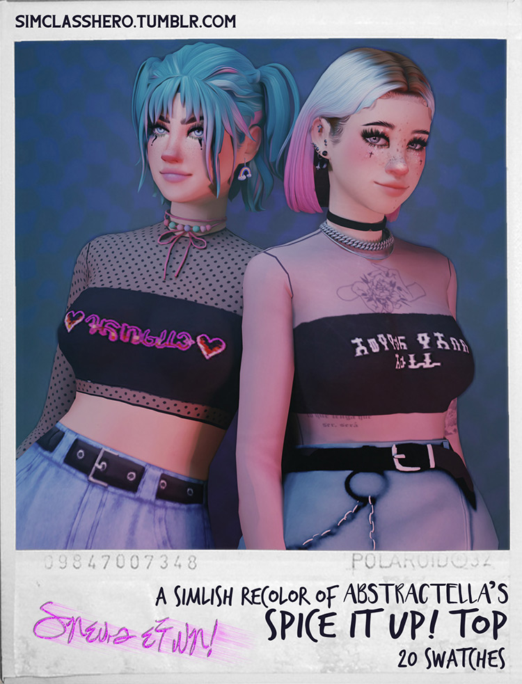 Spice It Up Top Simlish Recolor / Sims 4 CC
