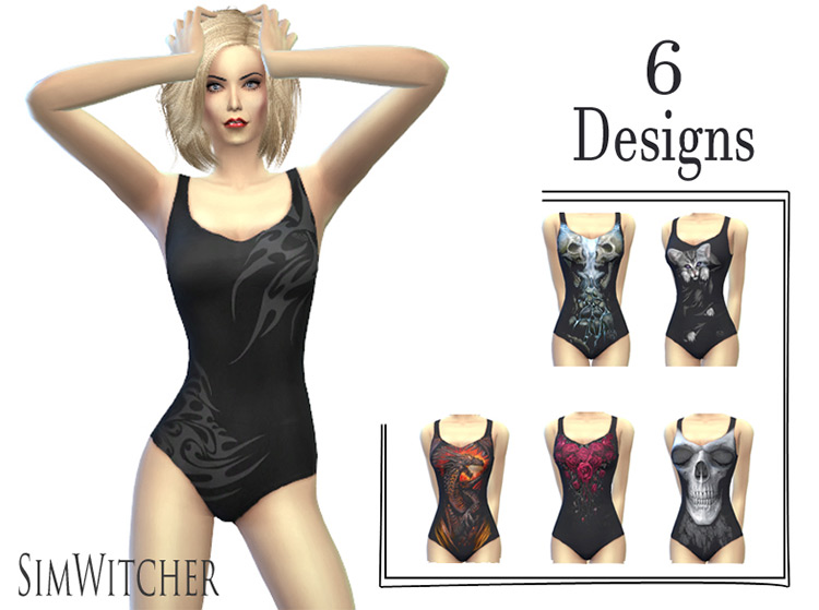 Goth Style Swimwear / Sims 4 CC