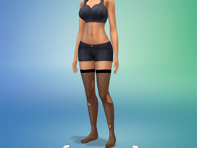 Goth Style Torn Fishnets / Sims 4 CC