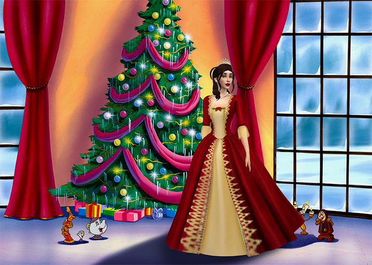 Belle Christmas Gown / Sims 4 CC